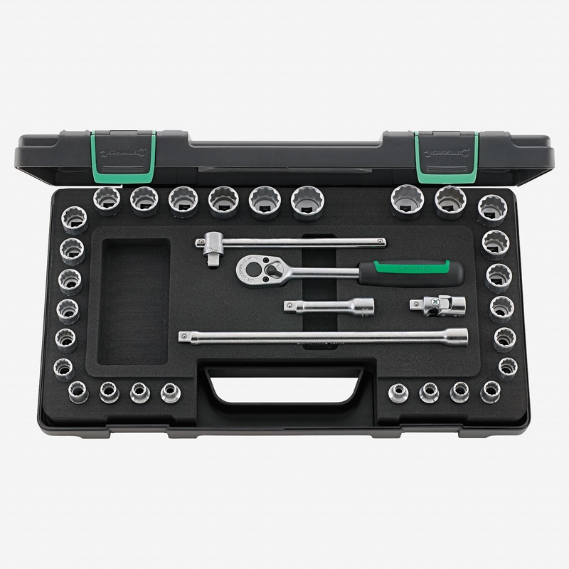 Stahlwille 45ma/28/5 Socket Set, 3/8" Drive, Metric/SAE, 12-Point, 33 Pieces