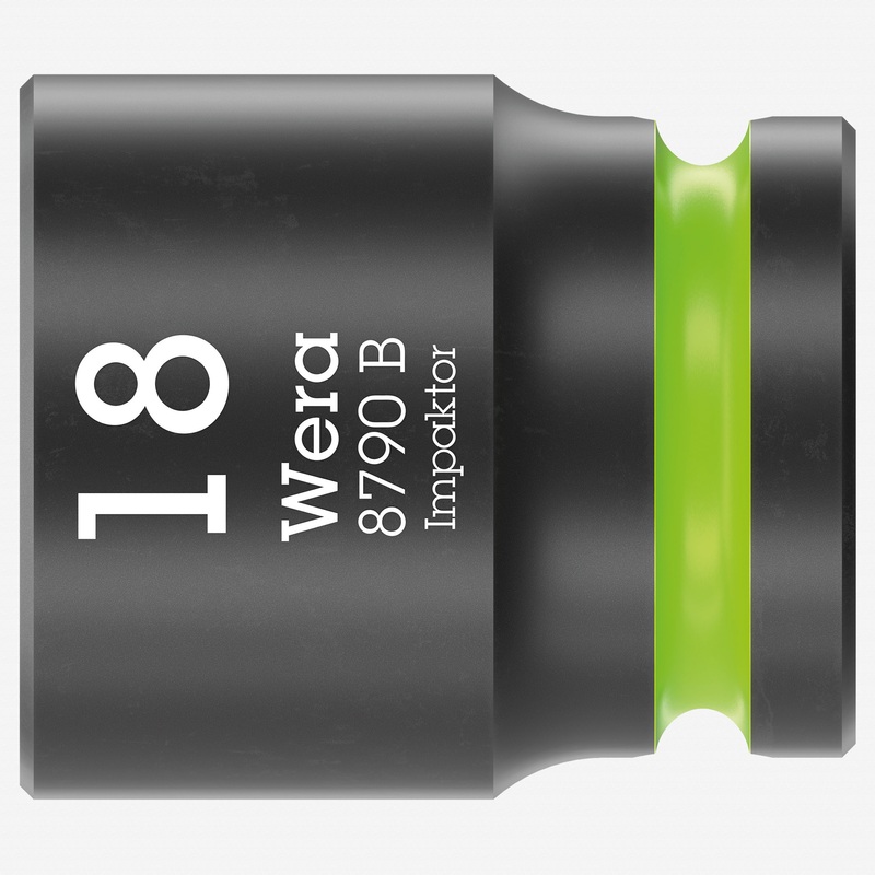 Wera 005509 8790 B 18.0 mm Impaktor Socket, 3/8" Drive, 6 Point
