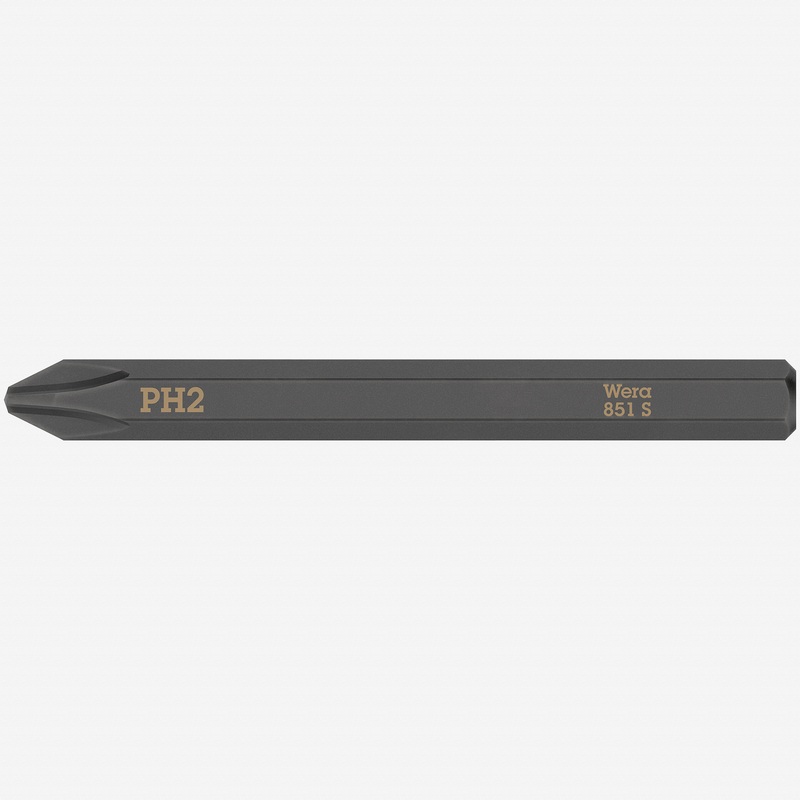 Wera 018161 Phillips 851 S Bit for Impact Screwdriver, #2 x 70mm