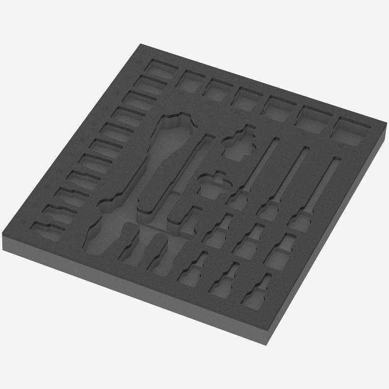 Wera 137322 Foam Insert 8000 C Zyklop 1/2" Ratchet Set 1, Empty