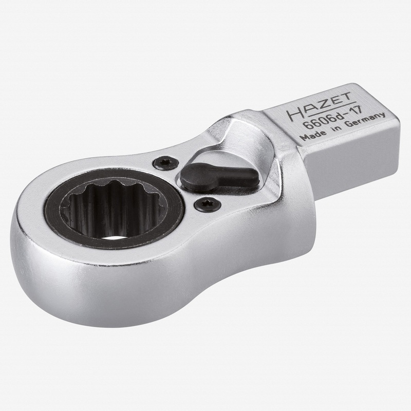 Hazet 6606D-17 Ratcheting insert box-end wrench 14x18, 17mm
