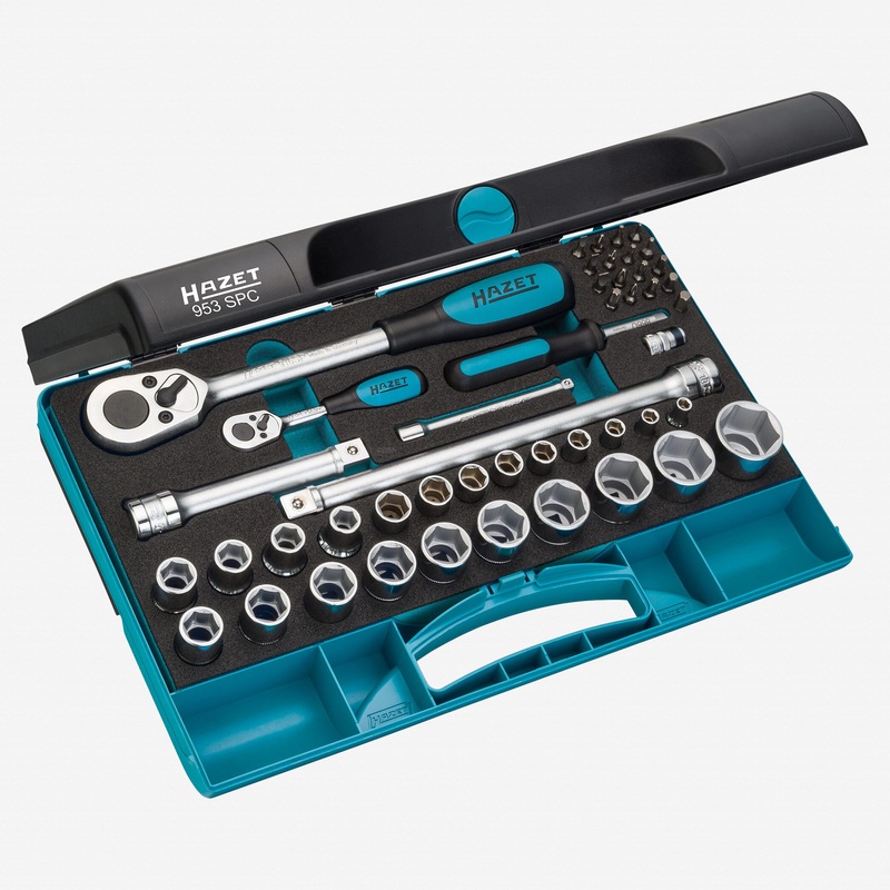 Hazet 953SPC 1/4" and 1/2" Drive Socket Set, 47 pcs