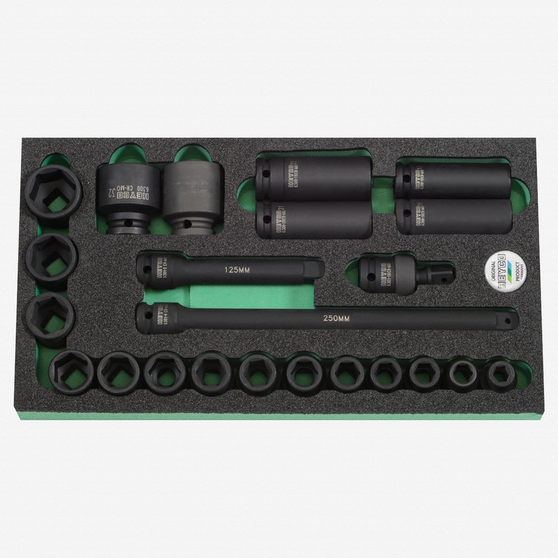 Heyco Metric Impact 1/2" Drive Socket Set, 23 Pieces
