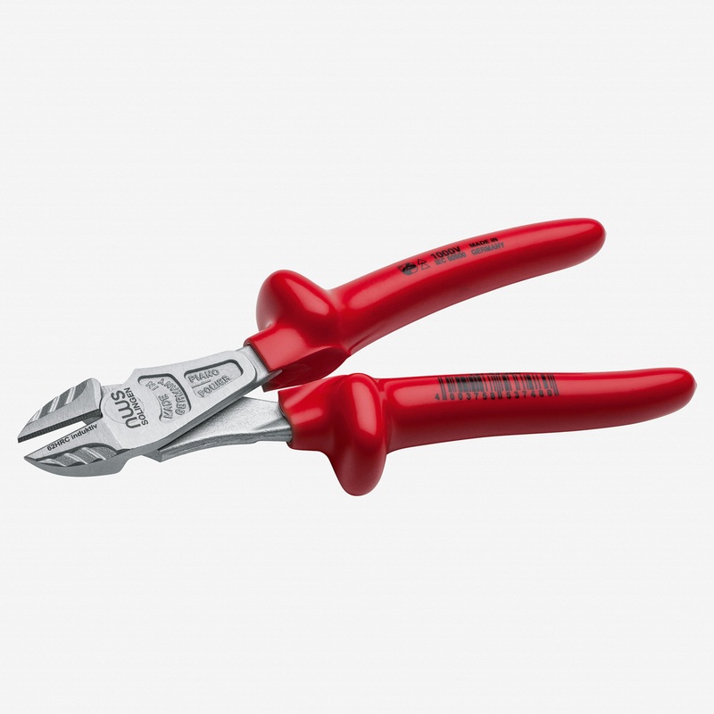 NWS 7" Heavy Duty Side Cutter 1000V - Matte Chromium - Plastic Grip