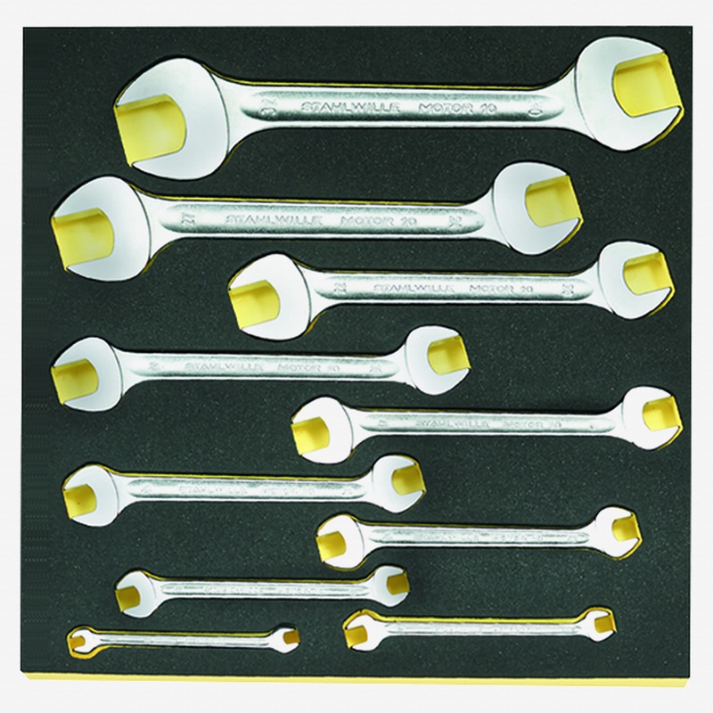 Stahlwille TCS 10/10, 6x7-30x32 mm Double open ended Spanner 10 pcs. in TCS inlay