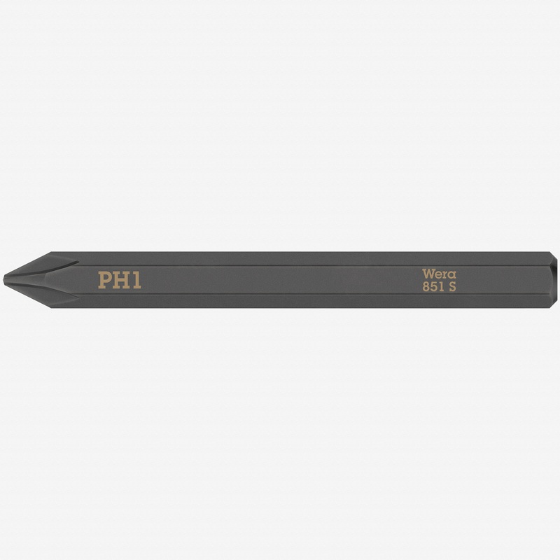 Wera 018160 Phillips 851 S Bit for Impact Screwdriver, #1 x 70mm