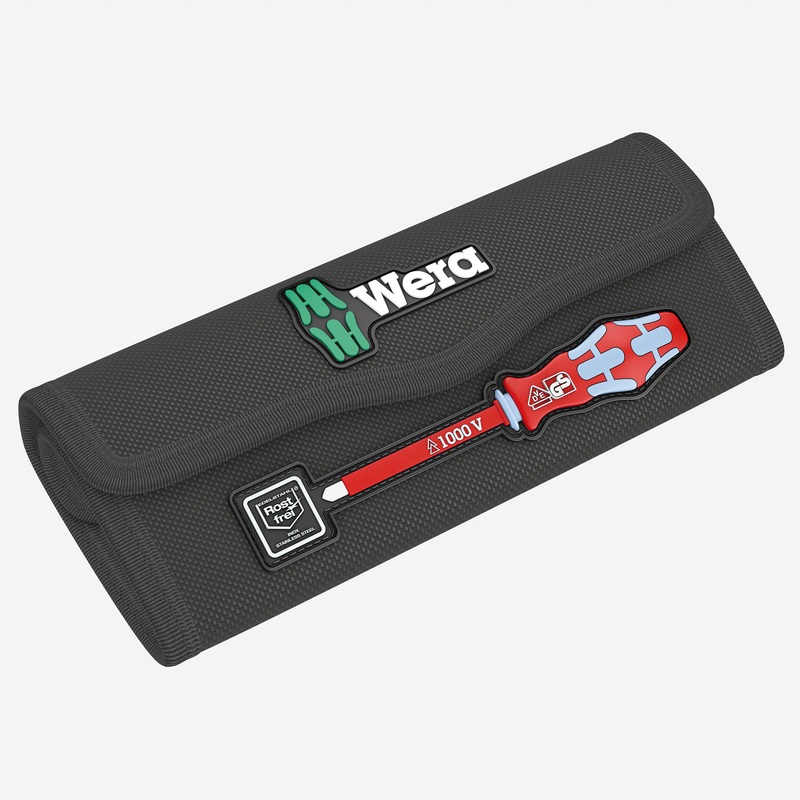 Wera 136539 Textile Case for sets of up to 8 Kraftform Kompakt VDE Stainless Drivers, Empty