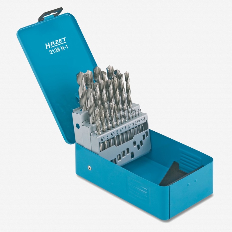 Hazet 2128N-1 HSS Twist Drill Bits in Case, 25 pcs