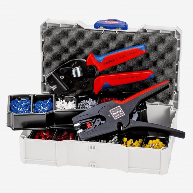 Knipex Crimp Assortment Set for Wire Ferrules with Crimping Pliers and Automatic Strippers