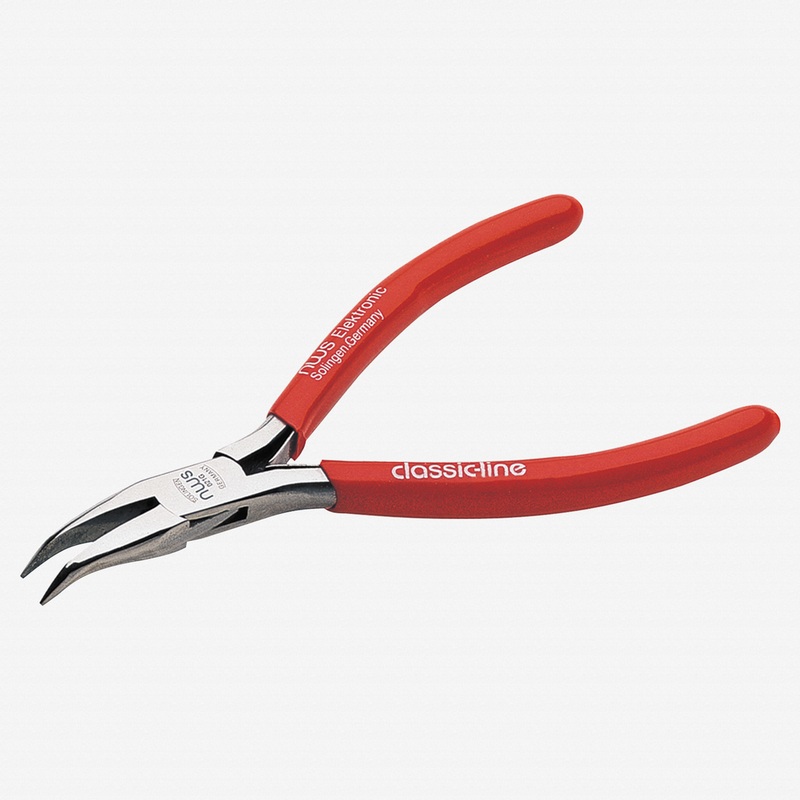 NWS 4.5" Bent Chain Nose Pliers - 45 Degree - MicroFinish - Plastic Grip