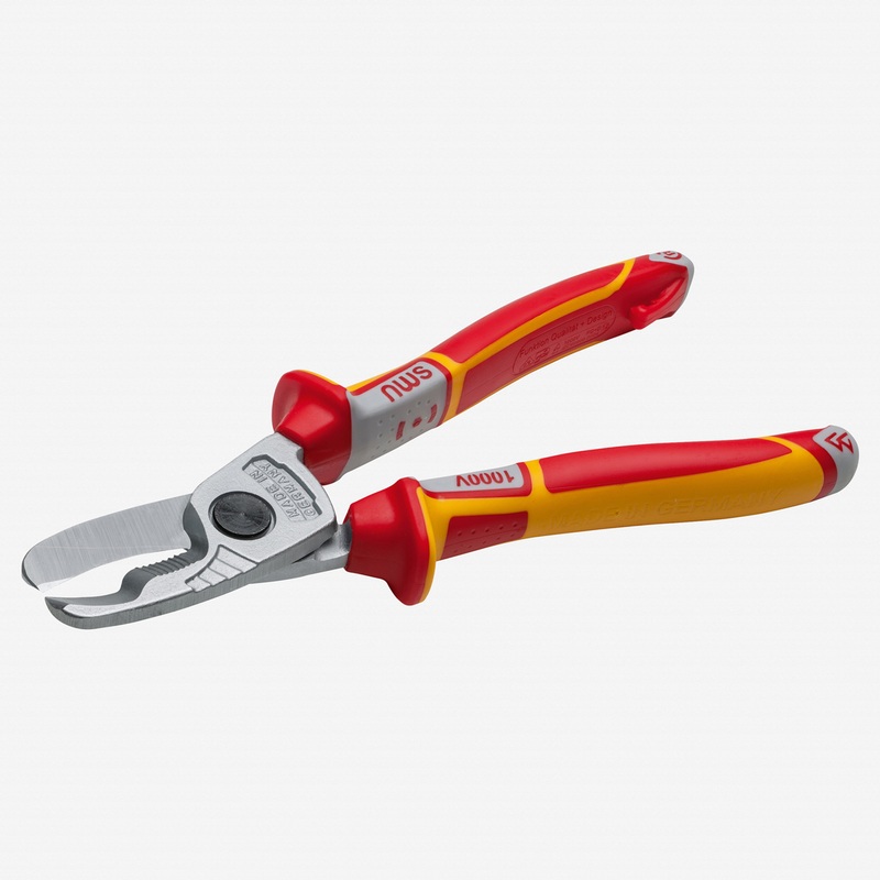NWS 8.25" Cable Cutter VDE - Matte Chromium - SoftGripp, Tethered Attachment