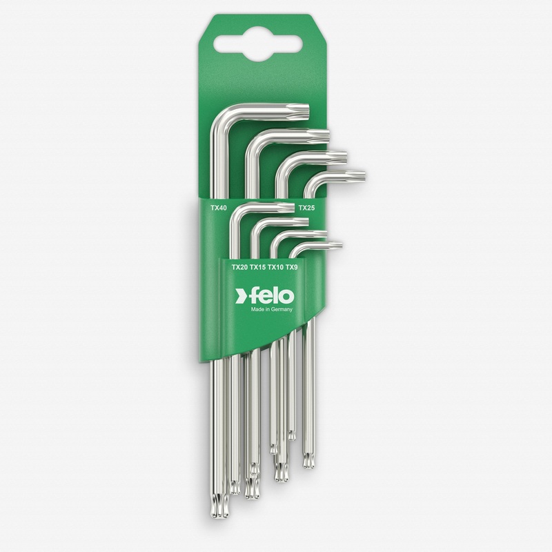 Felo Ball End Torx L-Key Set, T9 - T40, 8 Pieces