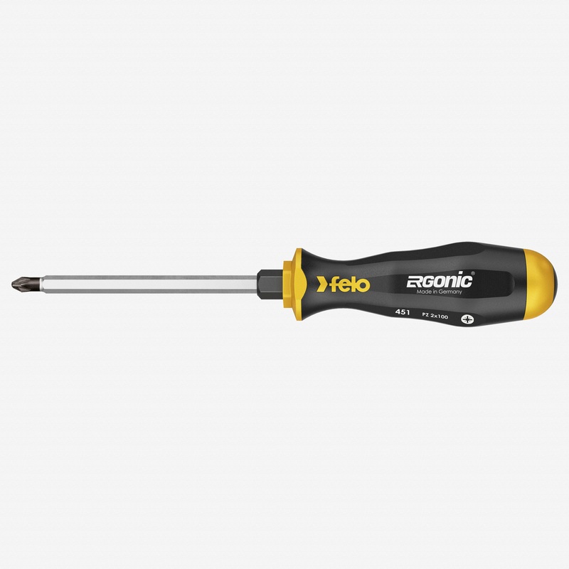 Felo Ergonic with Striking Cap Pozidriv Screwdriver, PZ 1 x 80