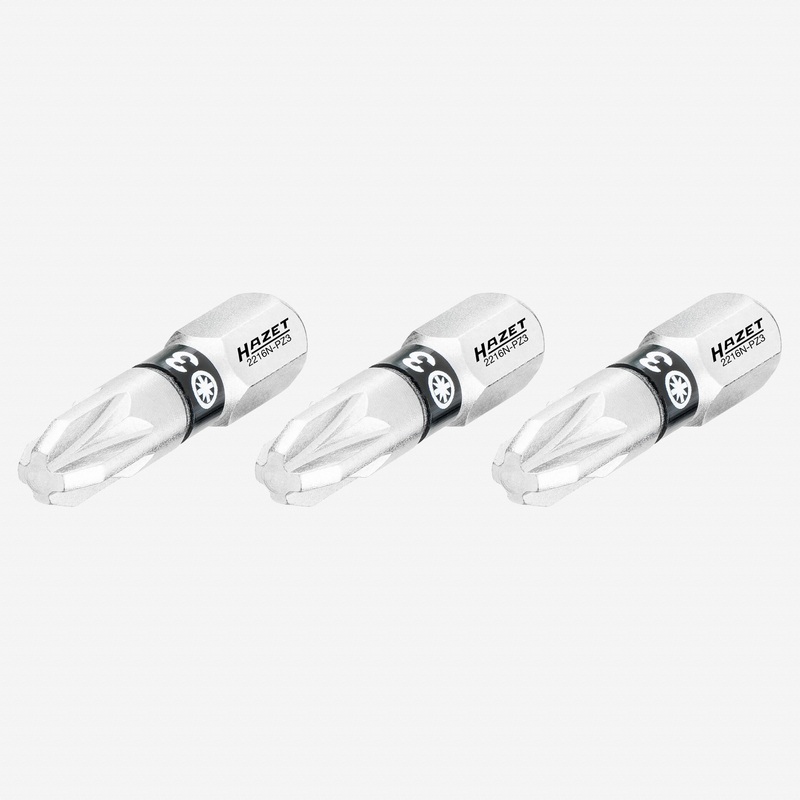 Hazet 2216N-PZ3/3 Pozidriv #3 x 25 mm Torsion Bit, 3 Pieces
