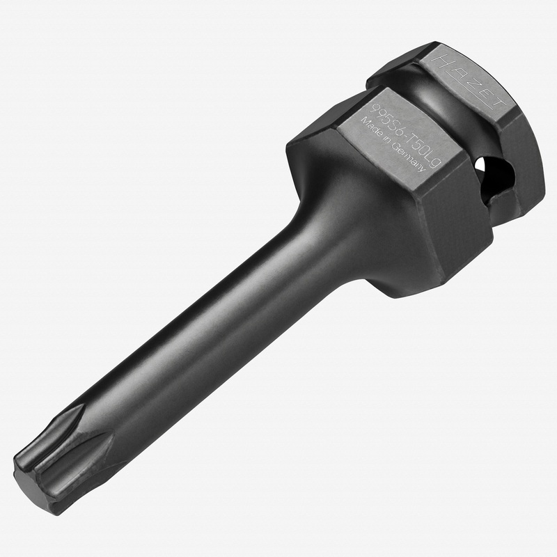 Hazet 995S6-T50Lg Inside T50 Torx Long Impact Socket, 1/2" or 24 mm Drive