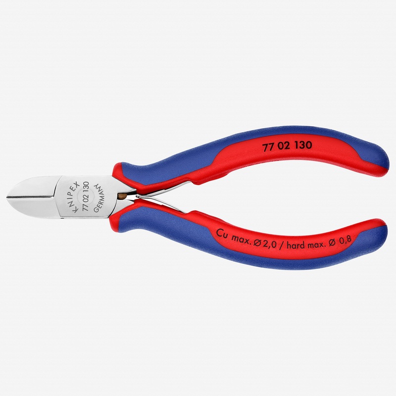 Knipex 5.1" Electronics Diagonal Cutter, Round Head with Small Bevel - Multigrip
