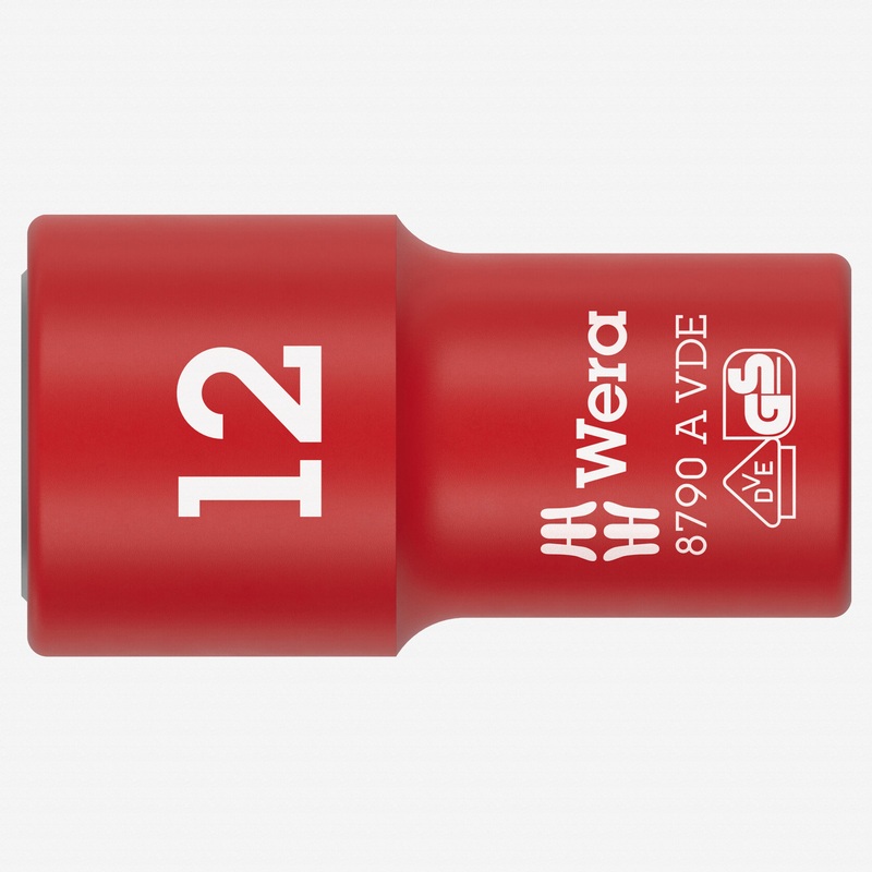 Wera 005938 VDE Insulated 12.0 mm Outside Hex Zyklop Socket, 1/4" Drive, 6-point