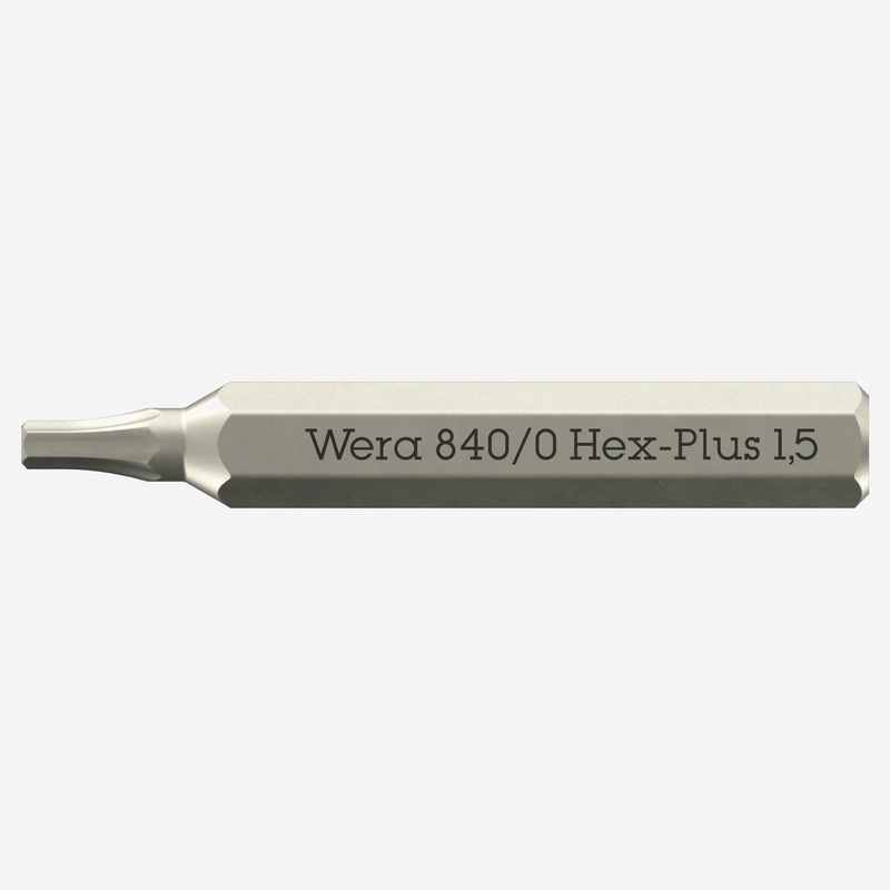 Wera 058110 Micro Bit for 1.5 mm  Inside Hex Screws, 4 mm Hex Drive