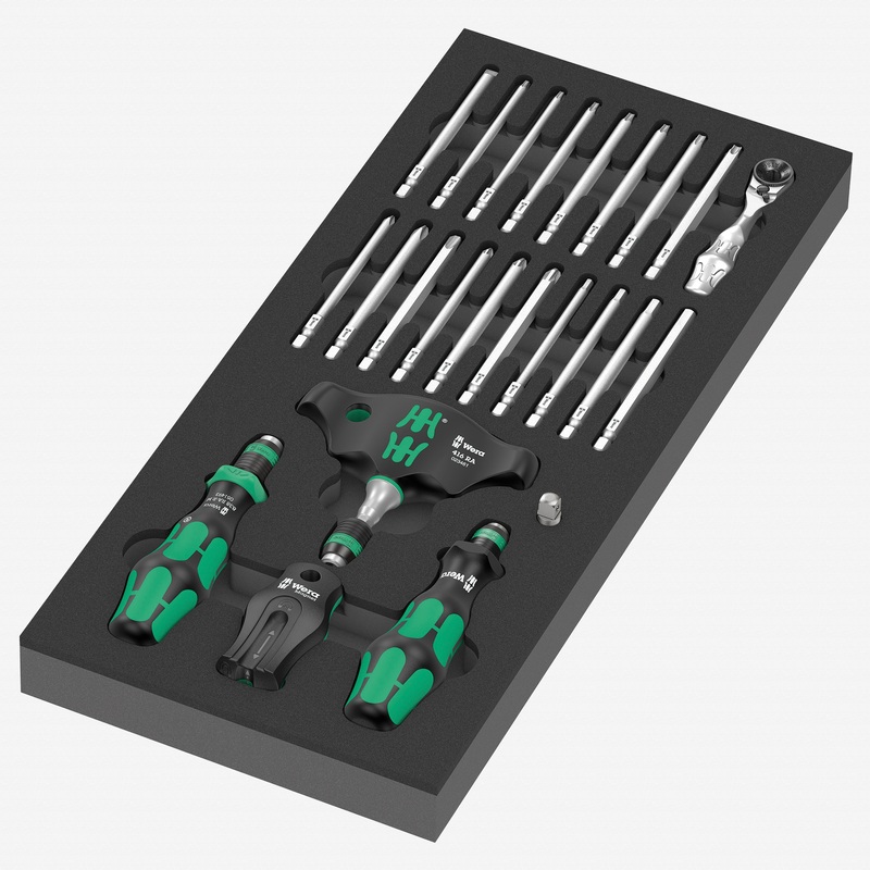 Wera 150152 Foam Insert Kraftform Kompakt Ratcheting Drivers Set 1, 24 Pieces