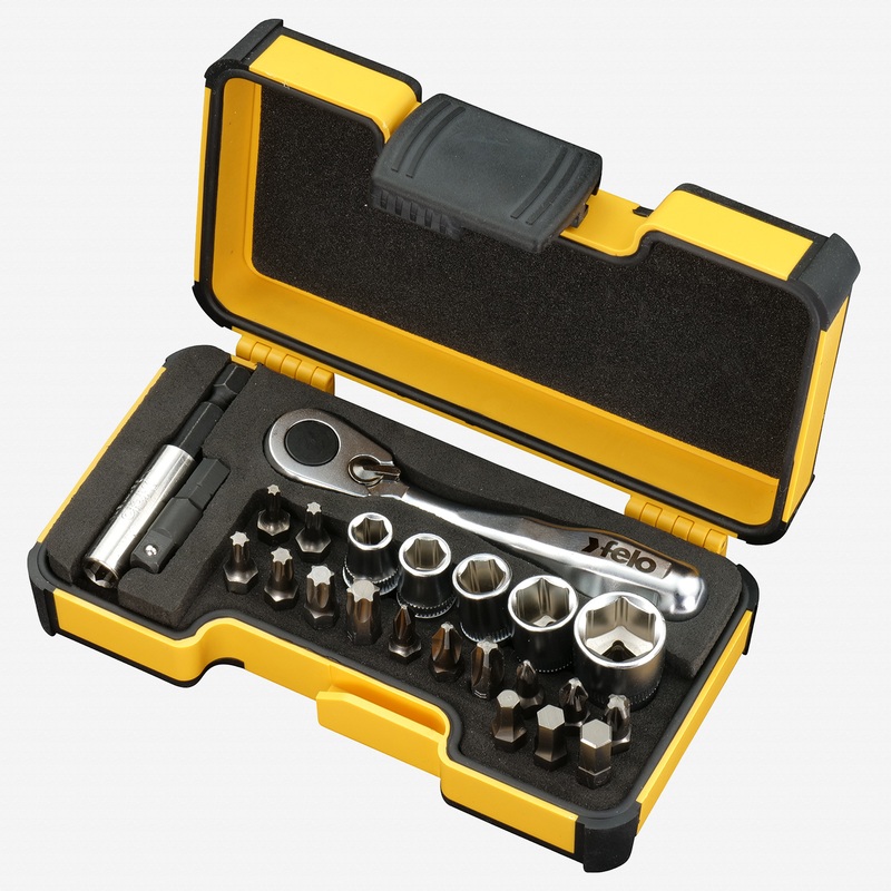 Felo XS 23 Strongbox 1/4" Drive Bit Ratchet Set, 23 Pieces