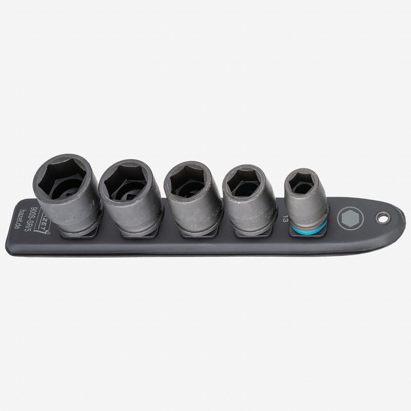 Hazet 900S-SR/5 1/2" SmartRail Metric Impact Socket Set, 13 - 24 mm, 5 Pieces