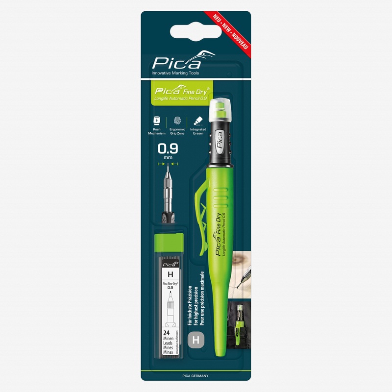 Pica Fine-Dry Pencil with Pack of 24 H Refill Leads