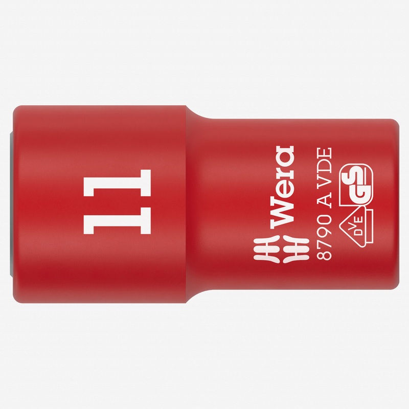 Wera 005937 VDE Insulated 11.0 mm Outside Hex Zyklop Socket, 1/4" Drive, 6-point