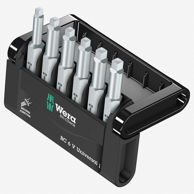 Wera 056478 Bit-Check 6 V Universal 1, 6 pieces, for Square-Recess Screws