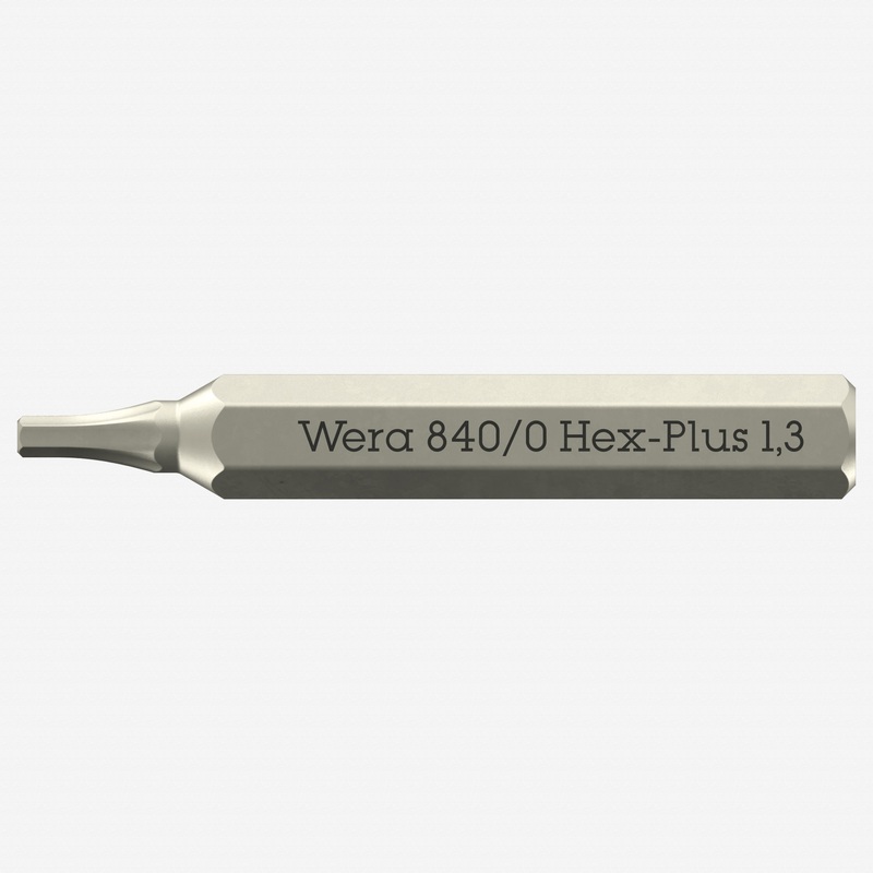 Wera 058109 Micro Bit for 1.3 mm  Inside Hex Screws, 4 mm Hex Drive