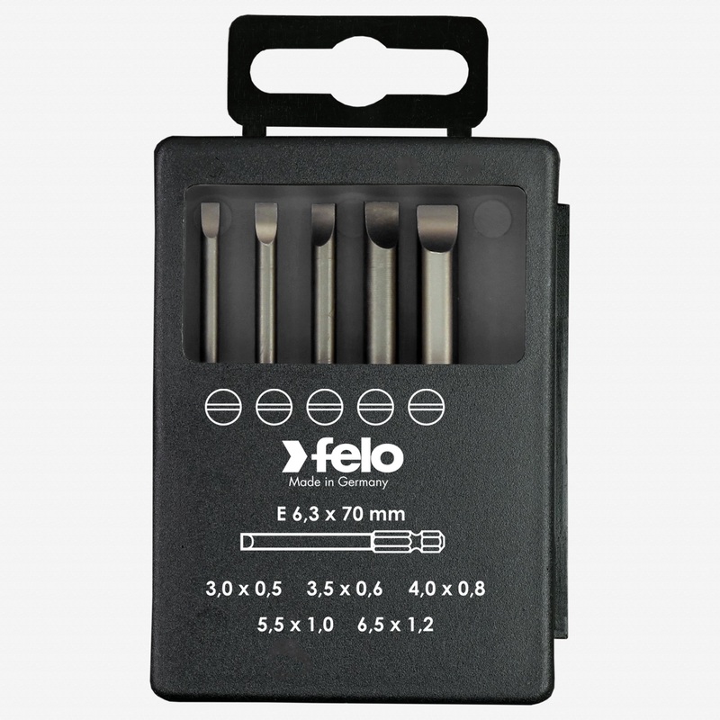 Felo Profi Bit Box 5 Slotted Bits x 73 mm