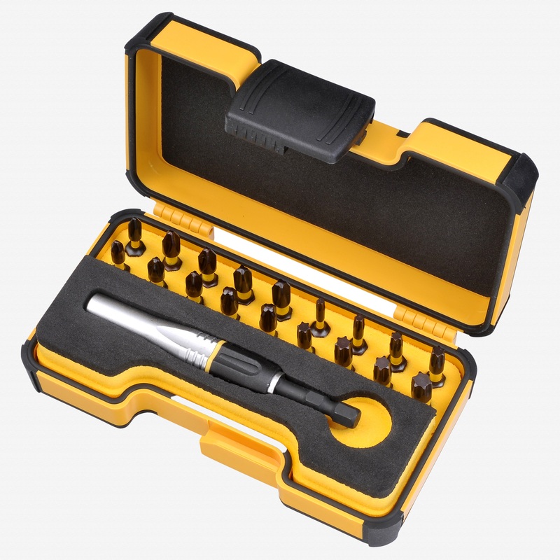 Felo XS-Strongbox IMPACT Pro Bit Set with Impact Bits and Bitholder, 19 Pieces