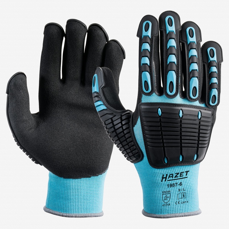 Hazet 1987-6 Mechanic's Gloves, Size Large