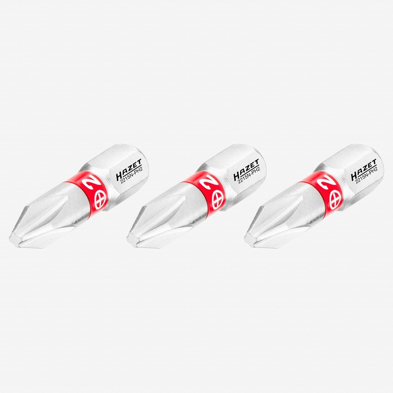 Hazet 2215N-PH2/3 Phillips #2 x 25 mm Torsion Bit, 3 Pieces