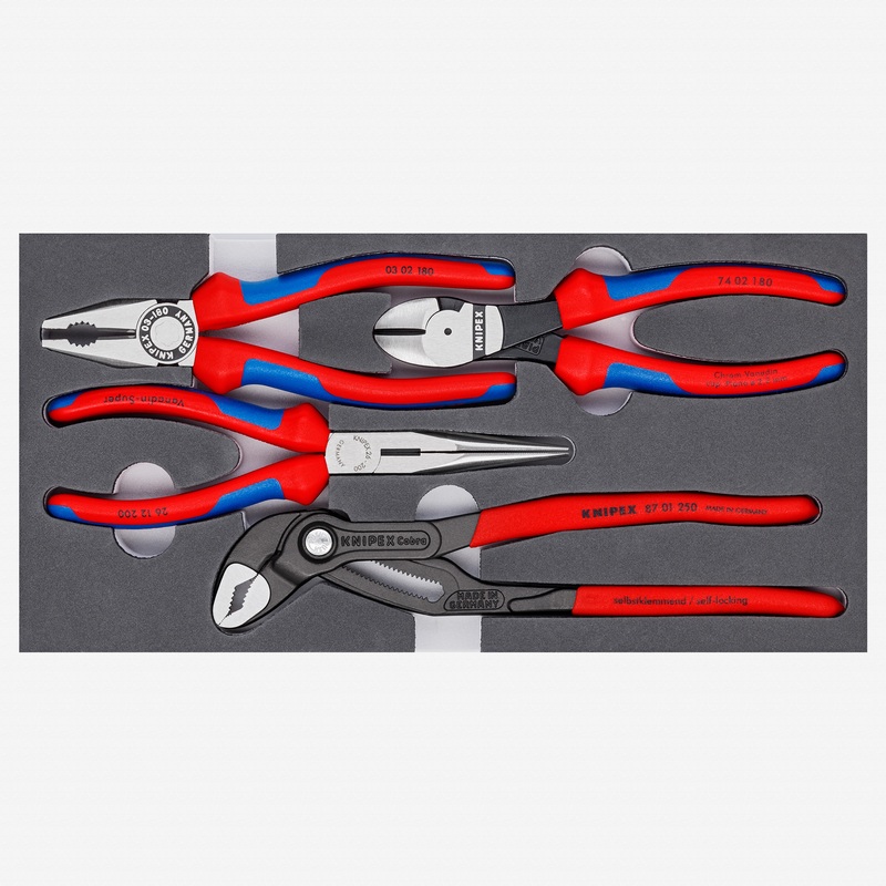 Knipex Basic Pliers Set in Foam Tray, 4 Pieces