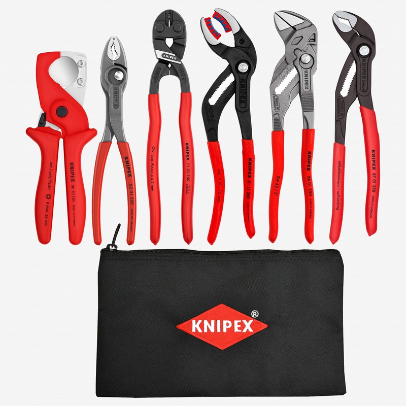 Knipex Plumbing Set with Keeper Pouch, 7 Pieces