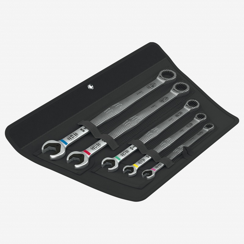 Wera 020380 Joker 5 Set 1 Ring Ratchet Spanner Set, 5 Pieces