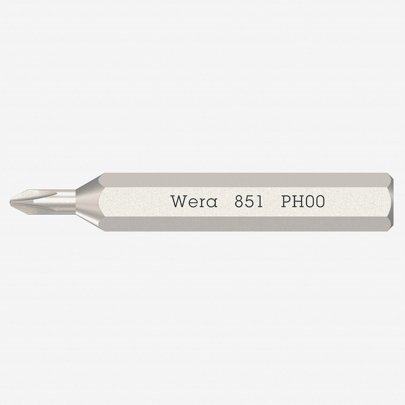 Wera 058120 Micro Bit for Phillips Screws, PH00 x 30 mm, 4 mm Hex Drive