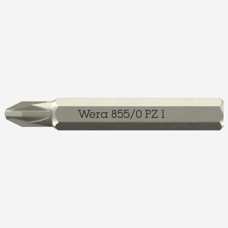 Wera 058141Micro Bit for Pozidriv Screws, PZ1  x 30 mm, 4 mm Hex Drive