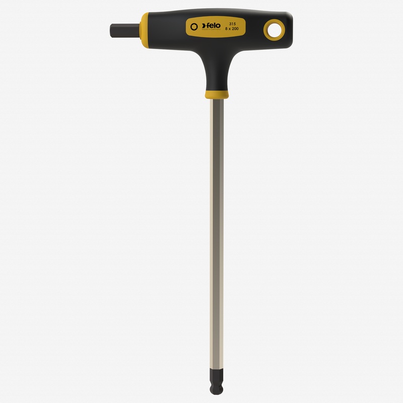 Felo Dual Metric Hex T-Handle with Ball End, 8.0 mm x 200 mm