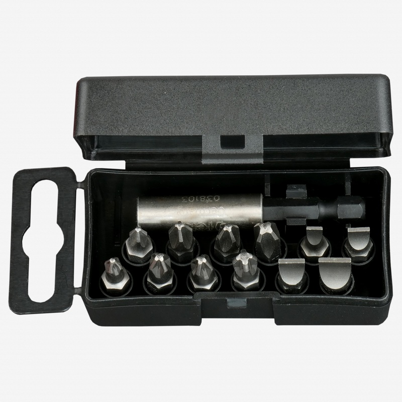 Felo Profi Bit Box 13 Bits x 25 mm, Slotted/Phillips/Pozidriv + Bitholder