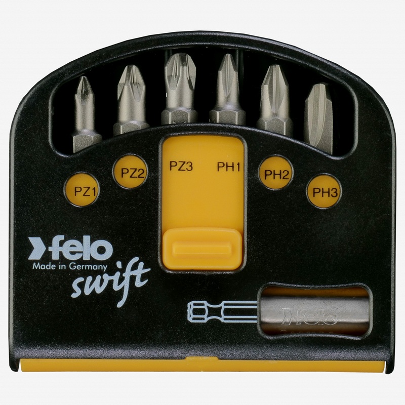 Felo Swift Bit-Box, Phillips/Pozidriv + Bitholder, 7 Pieces