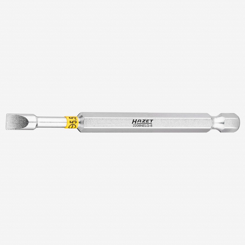 Hazet 2208NELG-8 0.8 x 5.5 x 89 mm Slotted Torsion Bit, 1/4" Drive