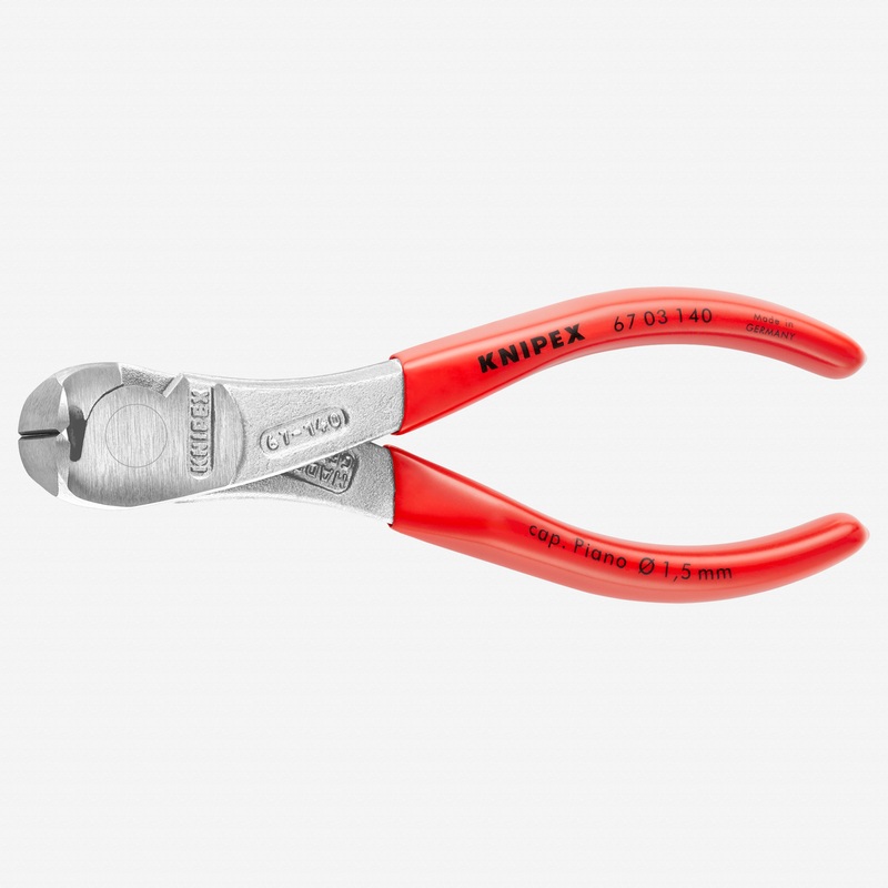 Knipex 5 1/2" High Leverage End Cutting Nippers - Chrome Plastic Grip