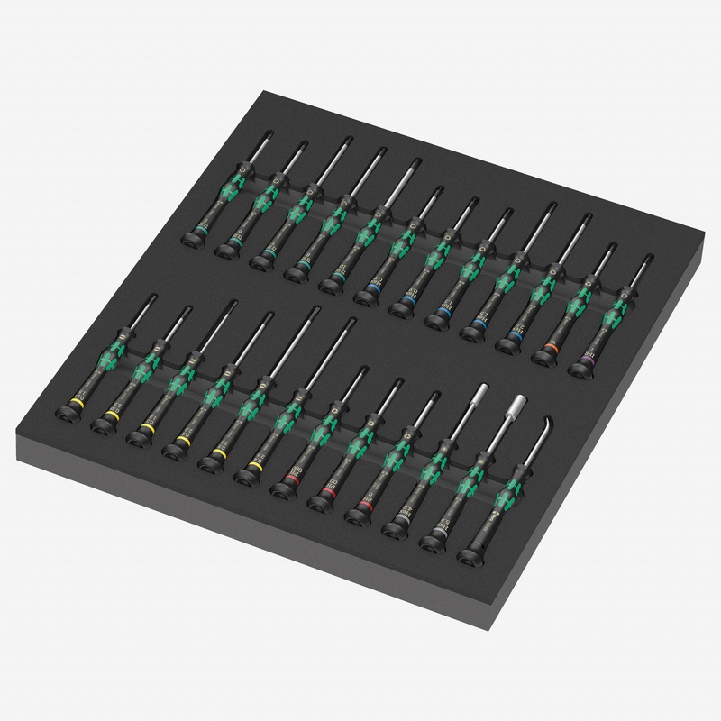 Wera 150106 Foam Insert Kraftform Micro Screwdriver Set 1, 24 Pieces