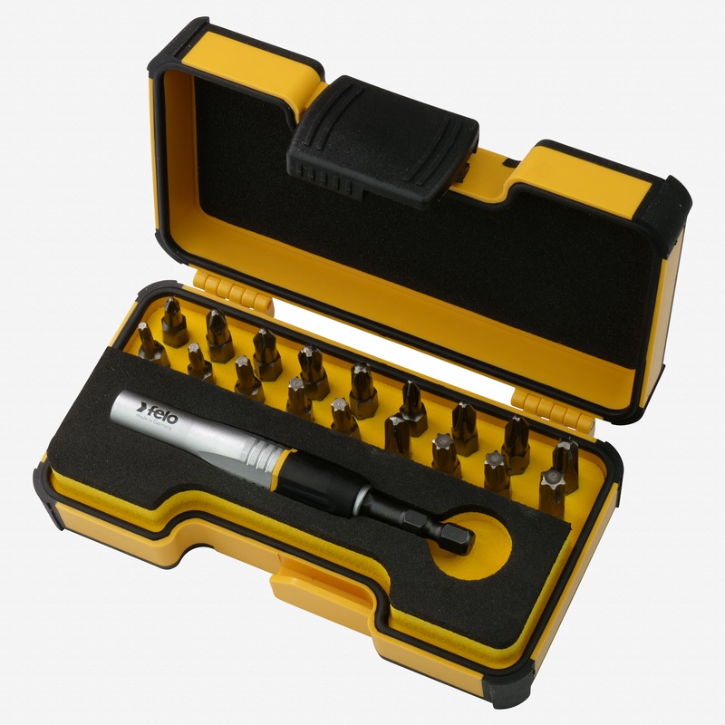 Felo XS-Strongbox IMPACT Bit Set with Industrial Bits and Impact Bitholder, 19 Pieces