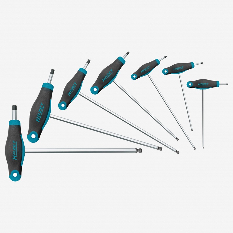 Hazet 829KK/7 Metric 2-Way Ball End T-Handle Hex Set, 7 Pieces