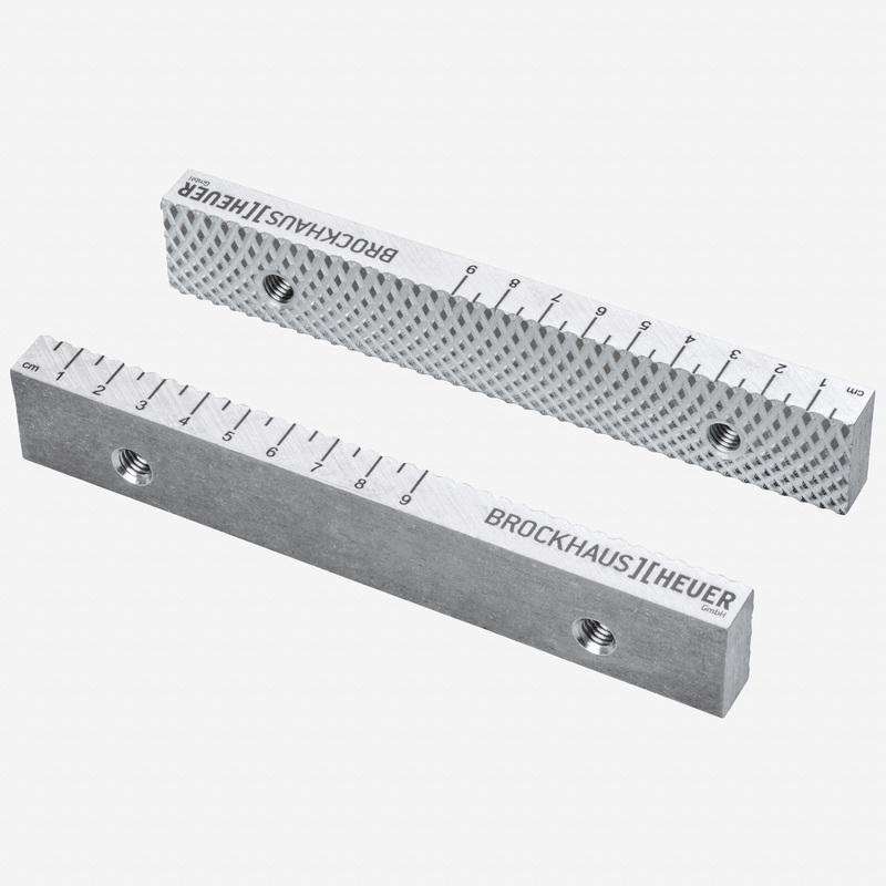 Heuer Replaceable Jaws (screw-on) Type AR, Size 140 mm, Aluminum, with Corrugation