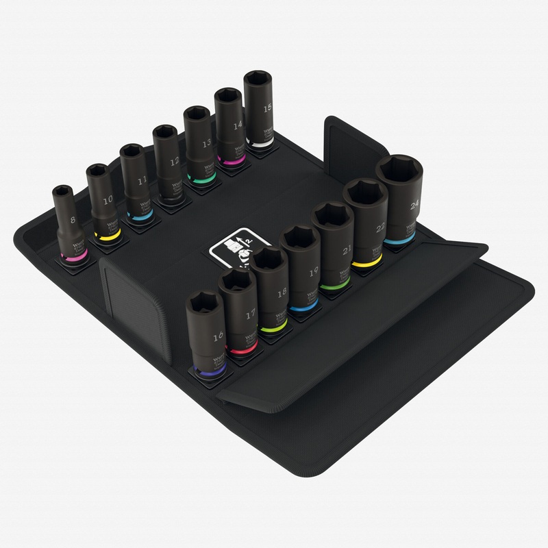 Wera 005580 Impaktor Deep Set 1 Metric Socket Set, 14 Pieces, 8 - 24 mm