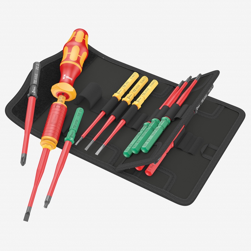 Wera 006605 Kraftform Kompakt VDE 15 Torque Extra Slim 1 Tool Finder Set, 1.2 - 3.0 Nm, 15 pieces