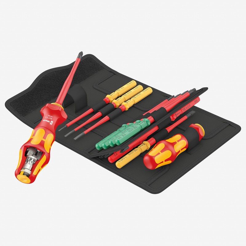 Wera 006641 Kraftform Kompakt VDE Turbo i Imperial 1 Tool Finder Set, 16 pieces